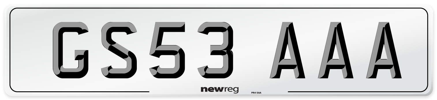 GS53 AAA Number Plate from New Reg